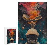 Rompecabezas 300 PCS para Adultos Cosmic Mushroom Astronaut Rompecabezas Juguetes Antiestrés para La Diversión Familiar Oferta como Regalos para Toda La Familia 300 PCS