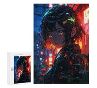 Rompecabezas 300 PCS para Adultos Cute Anime Girl Big Eye Rompecabezas para Adultos Juegos Divertidos Vacaciones En Casa Matar El Tiempo para Cumpleaños, Navidad 300 PCS