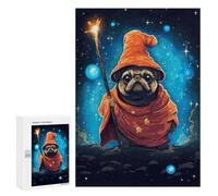 Rompecabezas 300 PCS para Adultos Cute Pug Wizard Pixel Art Rompecabezas para Adultos Juguetes De Bricolaje Pero Divertidos Y Humorísticos para Cumpleaños, Navidad 300 PCS