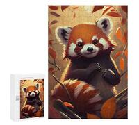 Rompecabezas 300 PCS para Adultos Cute Red Panda Animal Art Rompecabezas para Adultos Juguete Decoración De Pared Decoración Perfecta Regalos para Reducir El Estrés 300 PCS
