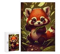 Rompecabezas 300 PCS para Adultos Cute Red Panda Animal Rompecabezas para Adultos Juego De Ingenio Regalo De Cumpleaños Ayuda A Ejercitar El Cerebro 300 PCS