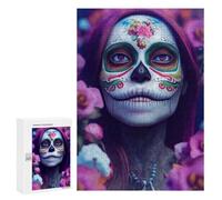 Rompecabezas 300 PCS para Adultos Day of The Dead Beauty-7 Rompecabezas para Adultos Juegos Familiares Carrera De Velocidad Manual Regalos para Amigos Y Familiares 300 PCS