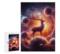 Rompecabezas 300 PCS para Adultos Deer on Top of The World Rompecabezas para Adultos Juegos Familiares Carrera De Velocidad Manual Regalos para Amigos Y Familiares 300 PCS