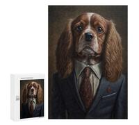 Rompecabezas 300 PCS para Adultos Dog in A Suit Rompecabezas para Adultos Juguetes De Bricolaje Pero Divertidos Y Humorísticos para Cumpleaños, Navidad 300 PCS