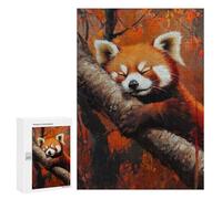 Rompecabezas 300 PCS para Adultos Dreaming Red Panda Rompecabezas para Adultos Juegos Familiares Carrera De Velocidad Manual Regalos para Amigos Y Familiares 300 PCS