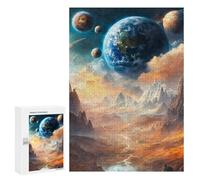 Rompecabezas 300 PCS para Adultos Earth in The Clouds Rompecabezas para Adultos Juguetes De Bricolaje Pero Divertidos Y Humorísticos para Cumpleaños, Navidad 300 PCS