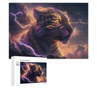 Rompecabezas 300 PCS para Adultos Electric Tiger Art Print Rompecabezas para Adultos Juguete Decoración De Pared Análisis Y Lógica Desafiante De Completar 300 PCS