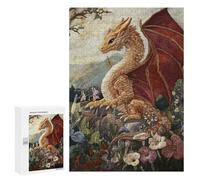 Rompecabezas 300 PCS para Adultos Embroidered Dragon in Garden Rompecabezas para Adultos Juguetes De Bricolaje Pero Divertidos Y Humorísticos para Cumpleaños, Navidad 300 PCS