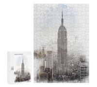 Rompecabezas 300 PCS para Adultos Empire State Building Rompecabezas para Adultos Juguete Decoración De Pared Decoración Perfecta Regalos para Reducir El Estrés 300 PCS