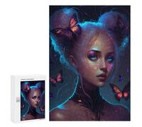 Rompecabezas 300 PCS para Adultos Enchanted Butterfly Portrait -1 Rompecabezas para Adultos Juegos Divertidos Vacaciones En Casa Matar El Tiempo para Cumpleaños, Navidad 300 PCS