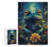 Rompecabezas 300 PCS para Adultos Enchanted Frog Garden Rompecabezas De Juguete para Decoración De Pared, Divertido Y Humorístico, Cumpleaños 300 PCS