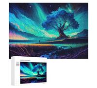 Rompecabezas 300 PCS para Adultos Enchanted Night Sky with Mystical Tree Rompecabezas para Adultos Juegos Relajantes Decoración Perfecta como Regalo para Toda La Familia 300 PCS
