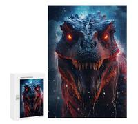Rompecabezas 300 PCS para Adultos Epic T Rex Dinosaur Rompecabezas para Adultos Juegos Divertidos Vacaciones En Casa Matar El Tiempo para Cumpleaños, Navidad 300 PCS