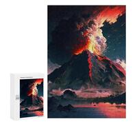 Rompecabezas 300 PCS para Adultos Eruption Volcano Rompecabezas para Adultos Juegos De Relajación Decoración Cumpleaños 300 PCS