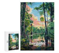 Rompecabezas 300 PCS para Adultos Everglades National Park Illustration Rompecabezas Juego Familiar Difícil Oferta Difícil como Regalo para Toda La Familia 300 PCS