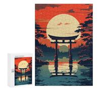 Rompecabezas 300 PCS para Adultos Exploration Japan Gate Rompecabezas para Adultos Juegos Divertidos Vacaciones En Casa Matar El Tiempo para Cumpleaños, Navidad 300 PCS