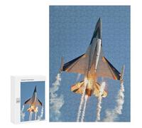 Rompecabezas 300 PCS para Adultos F-16 Fighting Falcon Jet Rompecabezas para Adultos Juguetes De Bricolaje Pero Divertidos Y Humorísticos para Cumpleaños, Navidad 300 PCS