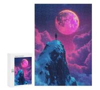 Rompecabezas 300 PCS para Adultos Fantasy Lone Figure on Mountaintop Rompecabezas para Adultos Juegos Divertidos Vacaciones En Casa Matar El Tiempo para Cumpleaños, Navidad 300 PCS