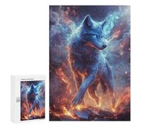 Rompecabezas 300 PCS para Adultos Fiery Wolf Rompecabezas para Adultos Juguete Decoración De Pared Decoración Perfecta Regalos para Reducir El Estrés 300 PCS