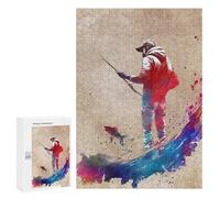 Rompecabezas 300 PCS para Adultos Fishing Sport Art Rompecabezas para Adultos Juguete Decoración De Pared Decoración Perfecta Regalos para Reducir El Estrés 300 PCS