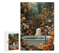 Rompecabezas 300 PCS para Adultos Floral Ghost Bathtube Rompecabezas para Adultos Juegos Familiares Carrera De Velocidad Manual Regalos para Amigos Y Familiares 300 PCS