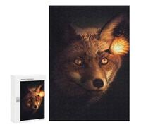 Rompecabezas 300 PCS para Adultos Fox and Glowing Butterfly Rompecabezas para Adultos Juegos Relajantes Corte De Precisión Oferta como Regalo para Toda La Familia 300 PCS