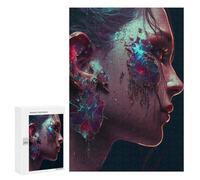 Rompecabezas 300 PCS para Adultos Fractured Elegance Digital Art Rompecabezas para Adultos Juegos Familiares Carrera De Velocidad Manual Regalos para Amigos Y Familiares 300 PCS