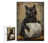 Rompecabezas 300 PCS para Adultos Funny Cat Toilet Paper Rompecabezas para Adultos Juegos Relajantes Corte De Precisión Oferta como Regalo para Toda La Familia 300 PCS