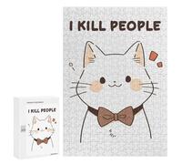 Rompecabezas 300 PCS para Adultos Funny I Kill People Cat Rompecabezas para Adultos Juguete Decoración De Pared Decoración del Hogar para Cumpleaños, Navidad 300 PCS