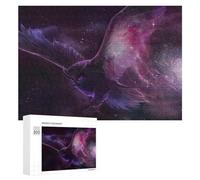 Rompecabezas 300 PCS para Adultos Galactic Owl in Purple Nebula Rompecabezas De Juguete para Decoración De Pared, Divertido Y Humorístico, Cumpleaños 300 PCS