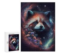 Rompecabezas 300 PCS para Adultos Galactic Red Panda with Flowers Rompecabezas Juego De Ingenio Difícil Oferta como Regalo para Toda La Familia 300 PCS