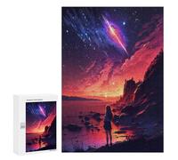 Rompecabezas 300 PCS para Adultos Galactic Sunset Landscape Rompecabezas para Adultos Juegos Familiares Carrera De Velocidad Manual Regalos para Amigos Y Familiares 300 PCS