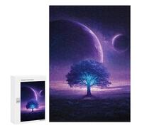 Rompecabezas 300 PCS para Adultos Galactic Tree Glowing in Space Rompecabezas Juguetes Antiestrés para La Diversión Familiar Oferta como Regalos para Toda La Familia 300 PCS