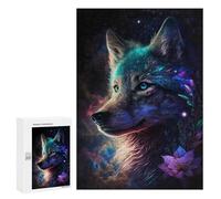 Rompecabezas 300 PCS para Adultos Galactic Wolf Fantasy Art Print -2 Rompecabezas Juguetes Antiestrés para La Diversión Familiar Oferta como Regalos para Toda La Familia 300 PCS
