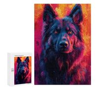Rompecabezas 300 PCS para Adultos German Shepherd Mix Pop Art Style Portrait Rompecabezas para Adultos Juguete Decoración De Pared Decoración del Hogar para Cumpleaños, Navidad 300 PCS