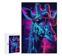 Rompecabezas 300 PCS para Adultos Giraffe Neon Rompecabezas para Adultos Juegos Familiares Carrera De Velocidad Manual Regalos para Amigos Y Familiares 300 PCS