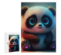Rompecabezas 300 PCS para Adultos Glowing Panda Cub Rompecabezas para Adultos Juegos Divertidos Vacaciones En Casa Matar El Tiempo para Cumpleaños, Navidad 300 PCS