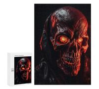 Rompecabezas 300 PCS para Adultos Glowing Red Skull Mask Rompecabezas para Adultos Juegos Relajantes Corte De Precisión Oferta como Regalo para Toda La Familia 300 PCS