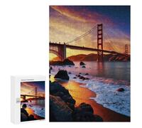 Rompecabezas 300 PCS para Adultos Golden Gate Bridge Rompecabezas para Adultos Juegos Relajantes Corte De Precisión Oferta como Regalo para Toda La Familia 300 PCS