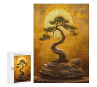 Rompecabezas 300 PCS para Adultos Golden Harmony Bonsai Tree Rompecabezas para Adultos Juegos Familiares Carrera De Velocidad Manual Regalos para Amigos Y Familiares 300 PCS