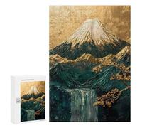 Rompecabezas 300 PCS para Adultos Golden Mount Fuji Cherry Blossom Japanese Rompecabezas para Adultos Juguete Decoración De Pared Mejora La Memoria Regalo De Cumpleaños, Regalos, 300 PCS