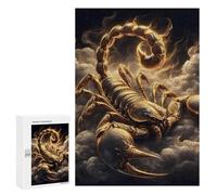 Rompecabezas 300 PCS para Adultos Golden Scorpio Rising Rompecabezas De Juguete para Decoración De Pared, Divertido Y Humorístico, Cumpleaños 300 PCS