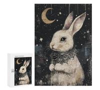Rompecabezas 300 PCS para Adultos Gothic White Rabbit with Black Rose Rompecabezas para Adultos Juego De Ingenio Regalo De Cumpleaños Ayuda A Ejercitar El Cerebro 300 PCS