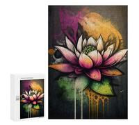 Rompecabezas 300 PCS para Adultos Graffiti Lotus Flower Rompecabezas para Adultos Juegos Relajantes Corte De Precisión Oferta como Regalo para Toda La Familia 300 PCS