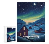 Rompecabezas 300 PCS para Adultos Greenland Village Night Rompecabezas para Adultos Juegos Divertidos Vacaciones En Casa Matar El Tiempo para Cumpleaños, Navidad 300 PCS