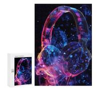 Rompecabezas 300 PCS para Adultos Headphones Colorful Music Rompecabezas para Adultos Juegos Divertidos Vacaciones En Casa Matar El Tiempo para Cumpleaños, Navidad 300 PCS
