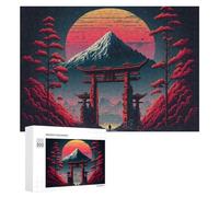 Rompecabezas 300 PCS para Adultos Japanese Gateway to The Mountains Rompecabezas para Adultos Juegos Relajantes Decoración Perfecta como Regalo para Toda La Familia 300 PCS