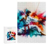 Rompecabezas 300 PCS para Adultos Karate Fighter in Color Burst Rompecabezas para Adultos Juguete Decoración De Pared Decoración Perfecta Regalos para Reducir El Estrés 300 PCS