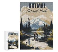 Rompecabezas 300 PCS para Adultos Katmai National Park Rompecabezas para Adultos Juguete Decoración De Pared Mejora La Memoria Regalo De Cumpleaños, Regalos, 300 PCS