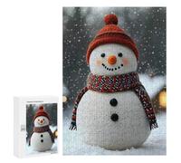 Rompecabezas 300 PCS para Adultos Knitted Snowman in Winter Christmas Rompecabezas para Adultos Juegos Familiares Carrera De Velocidad Manual Regalos para Amigos Y Familiares 300 PCS